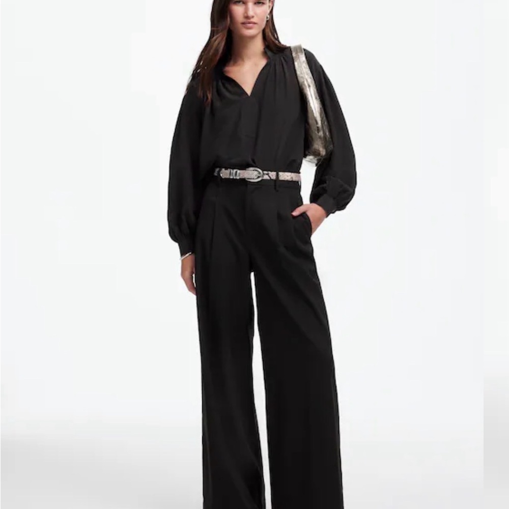 Madewell The Harlow Superwide-Leg Trouser in Brushed Twill